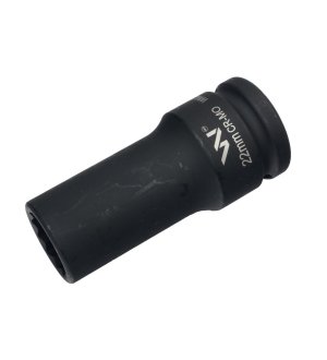 Nasadka udarowa 3/4" dwunastokątna ze stali CrMo 22mm bardzo długa D90 SLIM Waryński