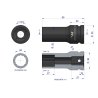 Nasadka udarowa 3/4" dwunastokątna ze stali CrMo 22mm bardzo długa D90 SLIM Waryński