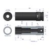 Nasadka udarowa 3/4" dwunastokątnaze stali CrMo 24mm bardzo długa D120 SLIM Waryński