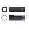 Nasadka udarowa 3/4" dwunastokątna ze stali CrMo 30mm bardzo długa D120 SLIM Waryński