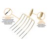 Widły gospodarcze 6-zębne do kiszonki / kukurydzy, nieoprawne, kute, Teger