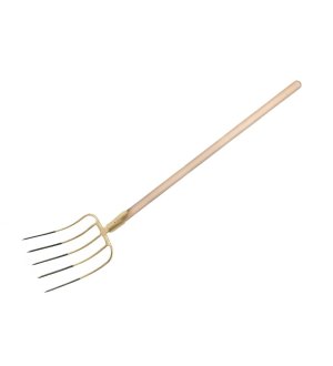 Widły gospodarcze 5-zębne na drewnianym trzonku, (dł. 1500 mm), kute, Teger