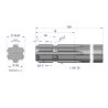 Wałek, WOM frezowany jednostronnie 300mm Z6 - 1 3/8, Waryński