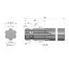 Wałek, WOM frezowany jednostronnie 100mm Z6 - 1 1/8, Waryński