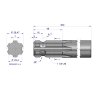 Wałek, WOM frezowany jednostronnie 300mm Z6 - 1 1/8, Waryński