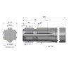 Wałek, WOM frezowany jednostronnie 300mm Z6 - 1 3/4, Waryński