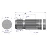 Wałek, WOM frezowany jednostronnie 300mm Z20 - 1 3/4, Waryński