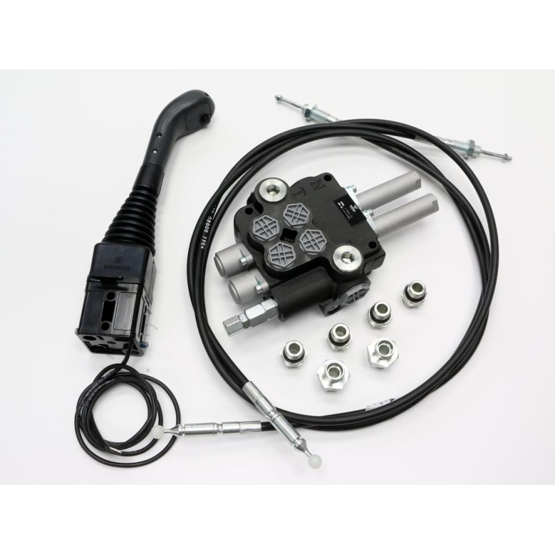 Zestaw do Ładowacz TUR -Rozdzielacz 80L 2-sekcyjny + Joystick z przyciskiem + Elementy złączne + Linki na kulkę 2000mm VOIMA