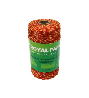 Plecionka, do elektryzatora 2mm, 3x0,16mm SS żółto-pomarańczowa 200m, Royal Farm