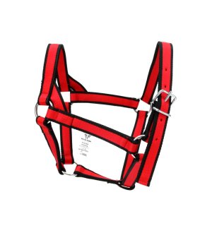 Kantar mustang, trzy pasy 3cm mocny roz 3 czerwono-czarny, Royal Farm