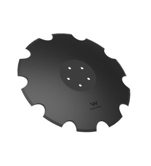 Talerz, uzębiony Z-10 fi 510 mocowanie 5/98 grubość 4 mm stal borowa prosta piasta, Waryński