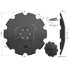 Talerz, uzębiony Z-10 fi 560 mocowanie 6/120 grubość 4,5 mm stal borowa prosta piasta, Tolmet, Waryński