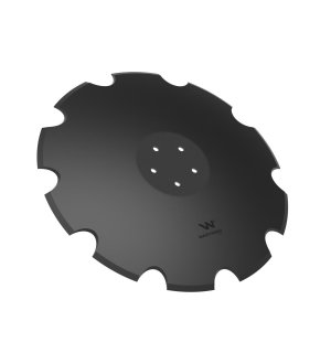 Talerz, uzębiony Z-10 fi 560 mocowanie 5/98 grubość 4,5 mm stal borowa prosta piasta, Waryński