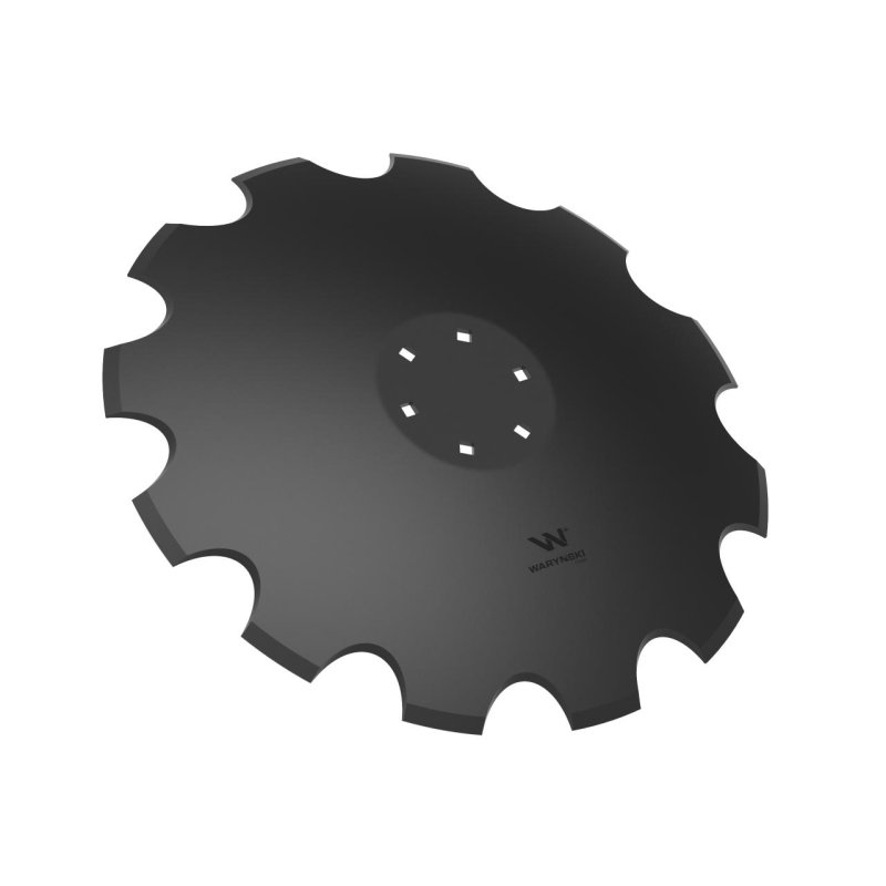 Talerz, uzębiony Z-12 fi 610 mocowanie 6/120 grubość 6 mm stal borowa prosta piasta, Tolmet, Waryński