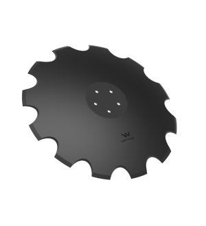 Talerz, uzębiony Z-12 fi 610 mocowanie 5/98 grubość 5 mm stal borowa prosta piasta, Waryński