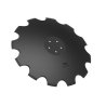 Talerz, uzębiony Z-12 fi 610 mocowanie 5/98 grubość 5 mm stal borowa prosta piasta, Waryński