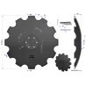 Talerz, uzębiony Z-12 fi 610 mocowanie 6/120 grubość 6 mm stal borowa prosta piasta, Tolmet, Waryński