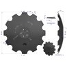 Talerz, uzębiony Z-12 fi 610 mocowanie 5/98 grubość 5 mm stal borowa prosta piasta, Waryński