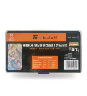 Zestaw koszulek termokurczliwych z cyną MIX 50 szt. TEGER