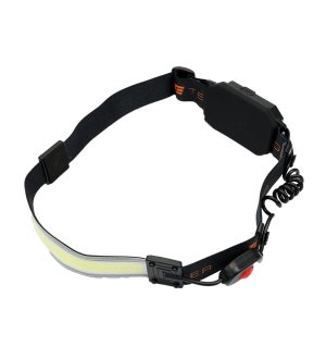 Latarka czołówka,  paskowa SOFT  LED COB  450lm z funkcją RED z tyłu ładowana USB, Teger