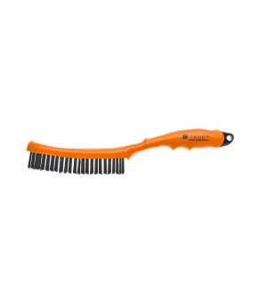 Szczotka druciana do rdzy PROFESSIONAL , drut stalowy czarny / 3 rzędowa, z plastikową rączką, Teger
