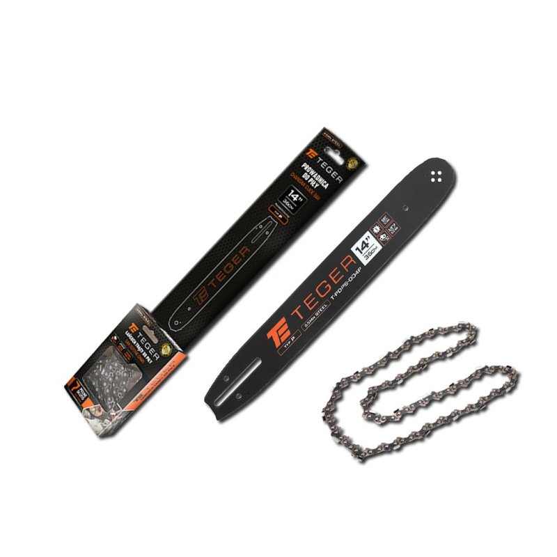 Zestaw tnący, 14" (36 cm) prowadnica + łańcuch, 3/8", 1,3 mm, 52 og., 9z, moc. P, Teger