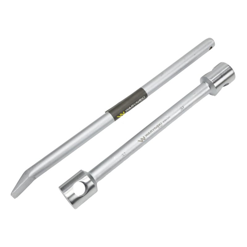 Klucz do kół , 395 mm długości rozmiar 30x32 mm z łyżką, do prac montażowych i demontażowych w mechanice , Waryński