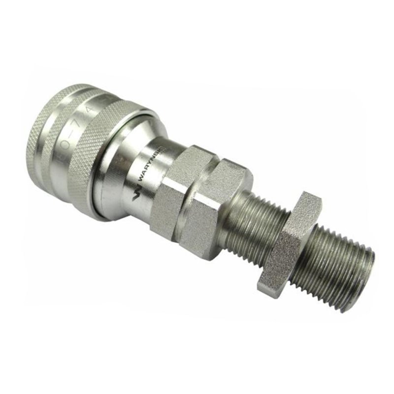 Szybkozłącze hydrauliczne gniazdo long M18x1.5 gwint zewnętrzny EURO (9100818GL) (ISO 7241-A) Waryński (opakowanie 50szt)