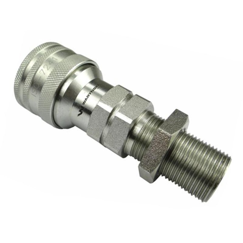 Szybkozłącze hydrauliczne gniazdo long M22x1.5 gwint zewnętrzny EURO (9100822GL) (ISO 7241-A) Waryński (opakowanie 10szt)