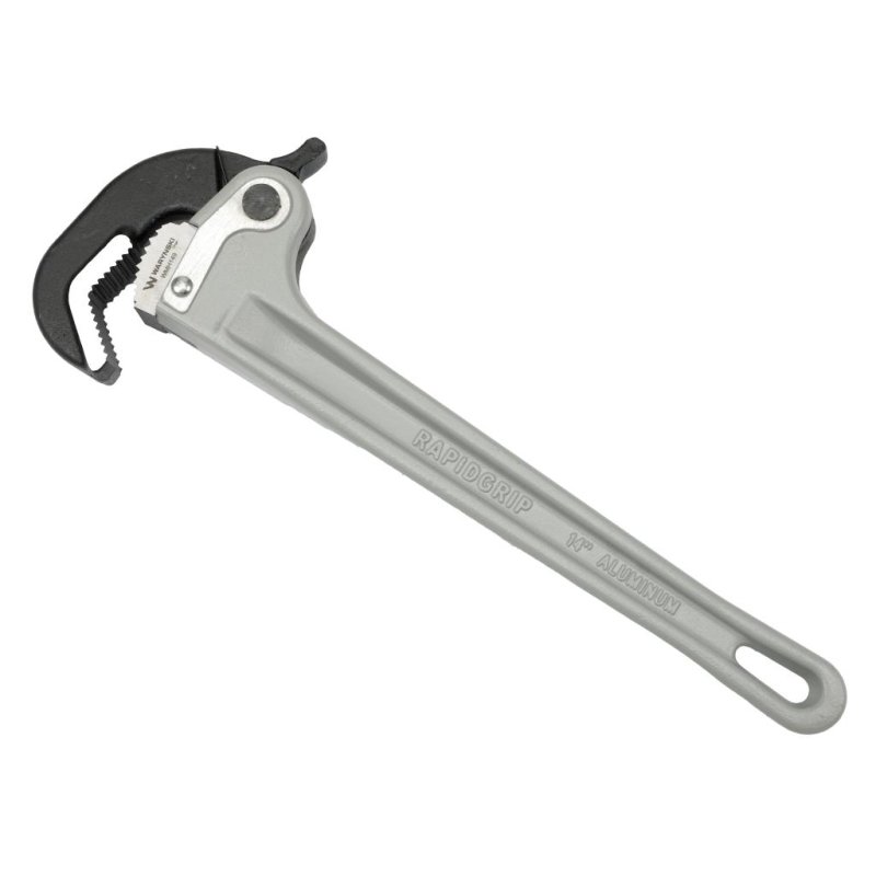 Klucz do rur, samozaciskowy 14"  uchwyt aluminium wzmocniony szczęki ze stali CrMnTi z dodatkiem tytanu, Waryński
