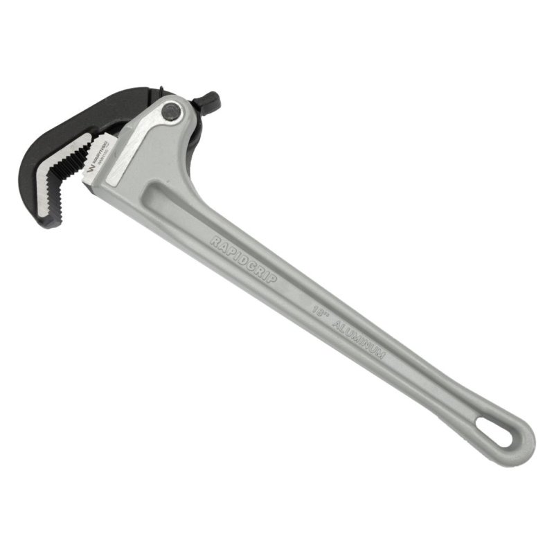Klucz do rur, samozaciskowy 18" uchwyt aluminium wzmocniony szczęki ze stali CrMnTi z dodatkiem Tytanu, Waryński