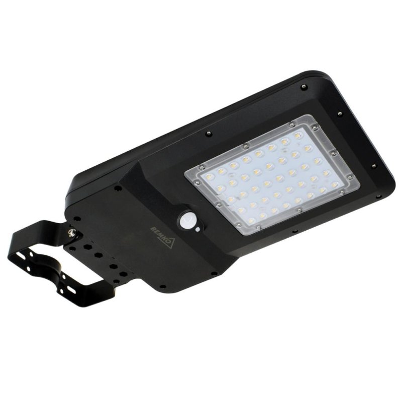 Solarna lampa. oprawa uliczna LED SOLGER 20W 3000LM ZMIENNA BARWA ŚWIATŁA 3000K, 4000K, 6000K IP65 z czujnikiem ruchu