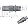 Szybkozłącze hydrauliczne wtyczka long M22x1.5 gwint zewnętrzny EURO (9100822W) (ISO 7241-A) Waryński (opakowanie 50szt)