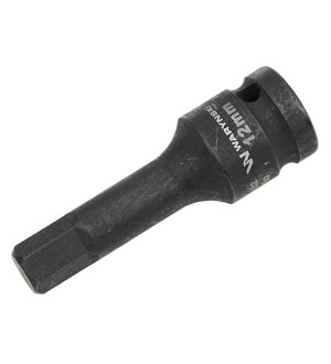 Nasadka udarowa 1/2", imbusowa 12mm hex H12 ze stali CrMo, Waryński