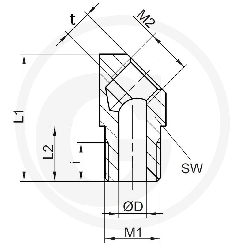 Złącze kątowe 45° 10101506, 0401950007-00
