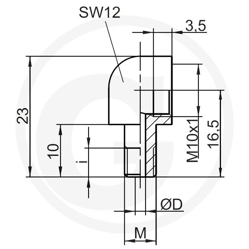 Złącze kątowe 90° 10104831, 1002 10 070