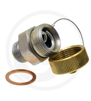 Zawór serwisowy oleju M 20x1,5 z linką