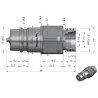 Szybkozłącze hydrauliczne wtyczka M22x1.5 gwint zewnętrzny EURO (9100822W) (ISO 7241-A) Waryński