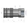 Szybkozłącze hydrauliczne suchoodcinające gniazdo G3/8"BSP gwint wewnętrzny ISO16028 Waryński