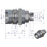 Zawór gniazdo M22x1.5 skręcane (50490020) Waryński