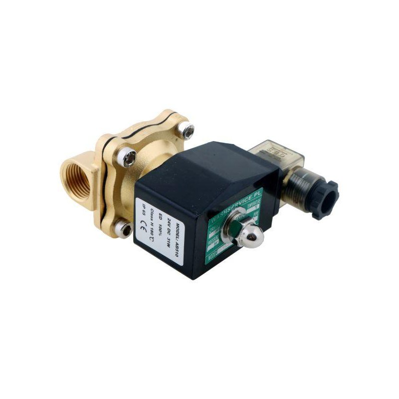 Elektrozawór 2N15 1/2" 24V DC NC (normalnie zamknięty) EPDM komplet z cewką i wtykiem