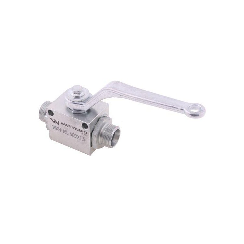 Zawór kulowy hydrauliczny 2-drogowy 2/2 M22x1.5 15L z otworami mocującymi 500 bar Waryński
