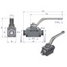 Zawór kulowy hydrauliczny 2-drogowy 2/2 M22x1.5 15L z otworami mocującymi 500 bar Waryński