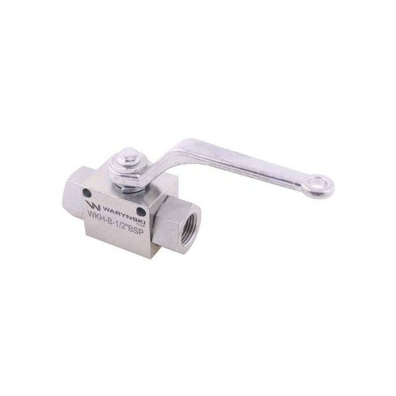 Zawór kulowy hydrauliczny 2-drogowy 2/2 - 1/2"BSP z otworami mocującymi 500 bar Waryński