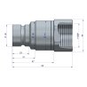 Szybkozłącze hydrauliczne suchoodcinające (rozmiar 3/4) wtyczka G1"BSP gwint wewnętrzny ISO16028 Waryński