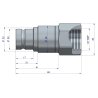 Szybkozłącze hydrauliczne suchoodcinające (rozmiar 3/8) wtyczka G1/2"BSP gwint wewnętrzny ISO16028 Waryński