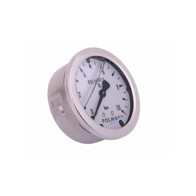 Manometr glicerynowy M63 0-10 bar tylne przyłącze G1/4" POLMO