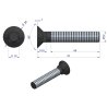 Śruba kpl. płużna podsadzana D 608 M12x70 mm kl.10.9 zastosowanie Gruber Waryński ( sprzedawane po 25 )