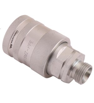 Szybkozłącze hydrauliczne gniazdo z eliminatorem ciśnienia M18x1.5 gwint zew. EURO PUSH-PULL (9100818G) (ISO 7241-A) Waryński