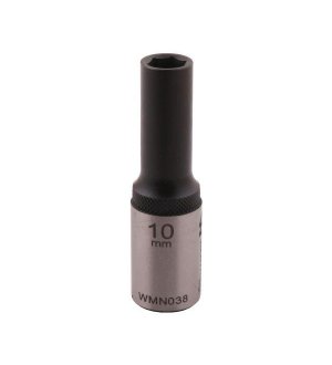 Nasadka sześciokątna 1/2". 10 mm. długa. CrV50BV30. DIN 3124. Waryński